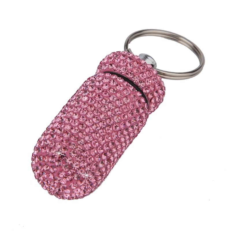 Portable Glittering Pills Organizer Small Waterproof Travel Medicine Holder with Keyring for Camping Adventures