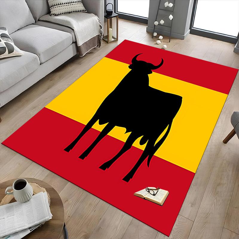1PC bull Spain Extra Large Non Slip Floor carpet, Office, family, bedroom Large Area Rug Indoor Rugs, Vibrant Colors