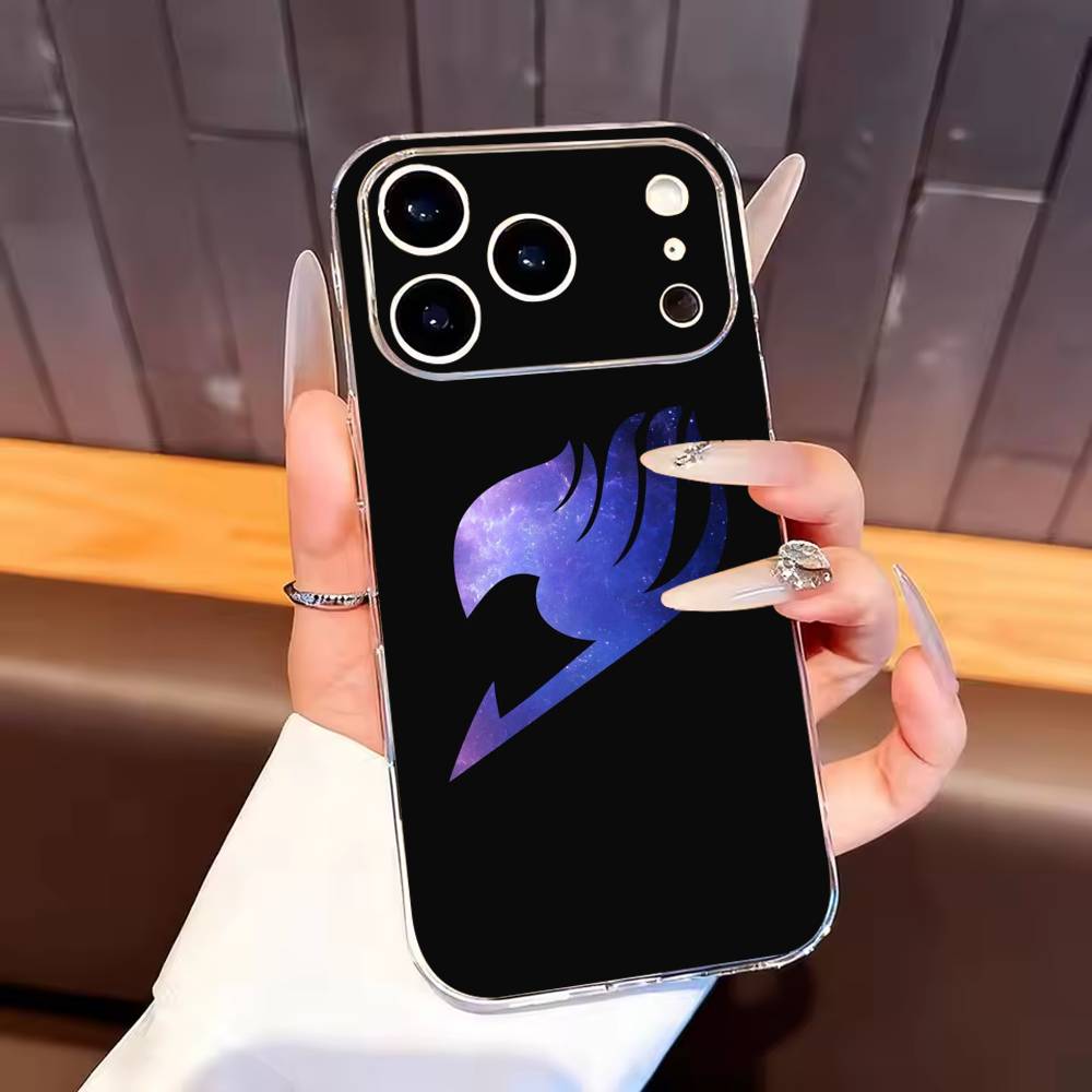 Anime F-Fairys LOGO T-Tail Phone Case For iPhone17,16,15,14,13,12,11 Plus,Pro Max Soft Transparent Cover