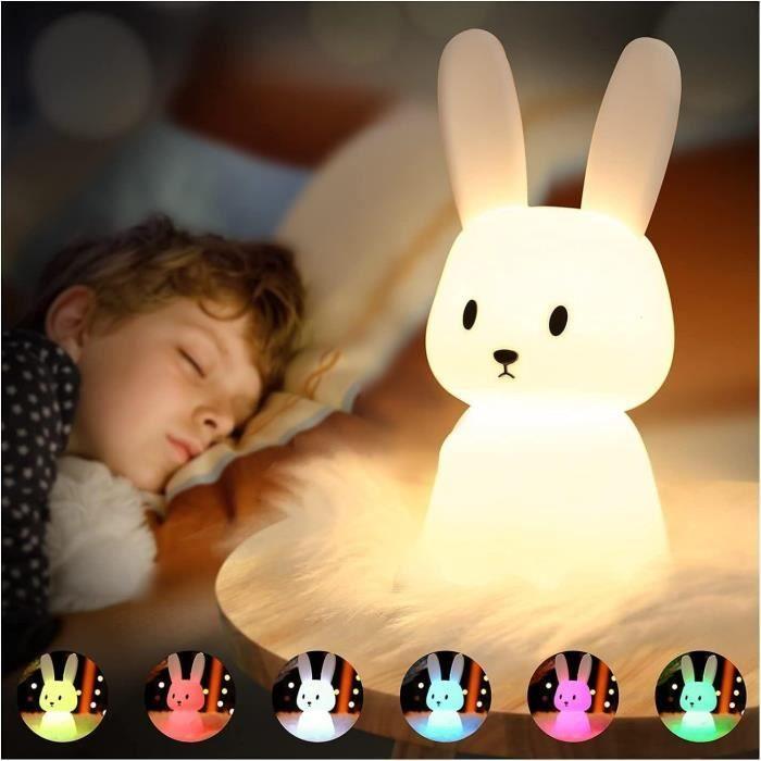 Veilleuse Lapin SOLIDEE Tactile 7 Couleurs USB Rechargeable
