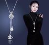 Luxury Non-Fading Korean Fashion Sweater Necklace: Autumn/Winter Women's Niche Design Pendant