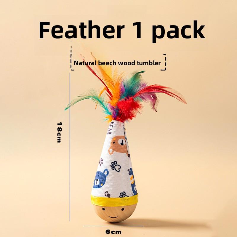 

Cat Toy Wooden Non-falling Puppet Cat Toy Stick Self-relaxation and Entertainment Device Energy-consuming Feather Pet Teasing Toy Feather style
