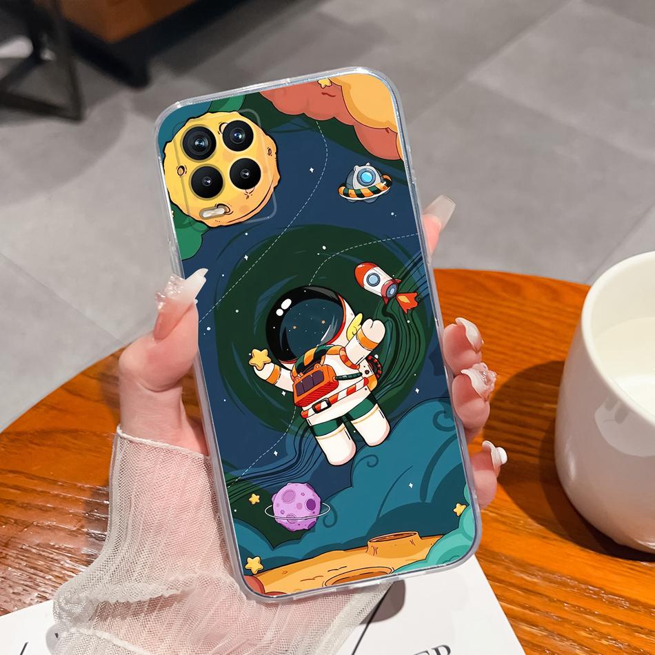 Für Realme 8 Pro Handyhülle Kreatives Tintenbild Weiches TPU Klares Silikon Anti-Drop Rückseite Für Realme8 4G 5G 8Pro Funda Capa