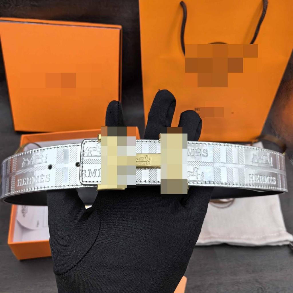 Pánský mládežnický ležérní flitrový pásek s hladkou slitinovou přezkou, pravá kůže