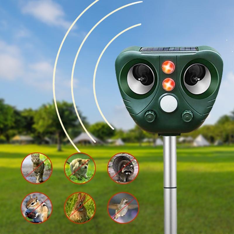 Outdoor Solar Powered Cats Deterrents Waterproof Design for Effective Animal Control Garden Protector