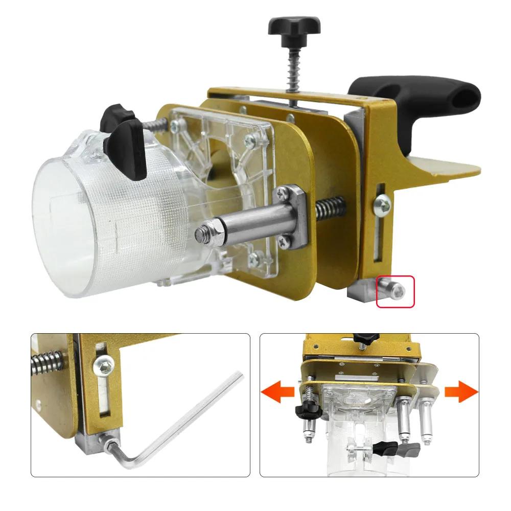 Router Mortising Jig, Aluminum Alloy Slotting Adjustable Locator Positioner, Easy to Use Compact Router Mortising Jig Wood Tools