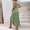 Damen Lässige Ärmellose Sommerkleider Frühling Patchwork Boho Floral Cocktailparty Kleid