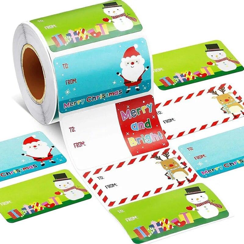 500Pcs Envelope Merry Christmas Decorations For Home 2023 Cristmas Xmas Seal Labels DIY Gifts Christmas Gift Packaging Stickers