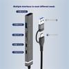 USB + Type-C 6-in-1 Hub Smartphones Tablets Computers Multi-Port Adapter OTG Card Reader