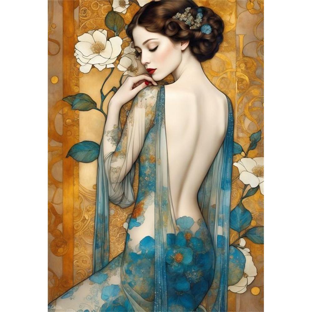 5D DIY Diamond Painting Art Gustav Klimt Cat and Woman Diamond Mosaic Full Diamond Home Decor Gift