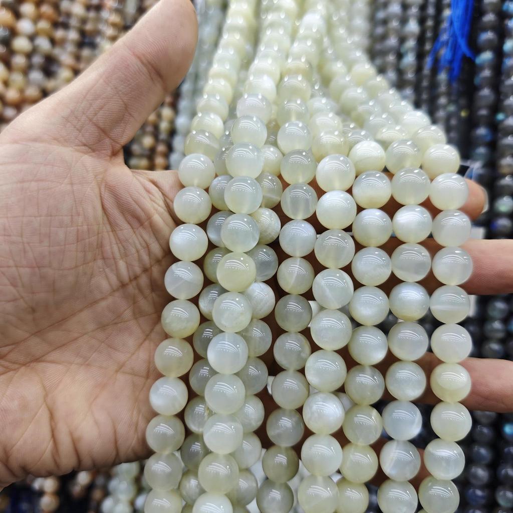 7A Grade Natural White Moonstone Round Beads for DIY Jewelry
