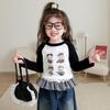 Camiseta de Manga Larga de Dibujos Animados para Niñas Estilo Coreano 2025 – Top de Moda Otoñal