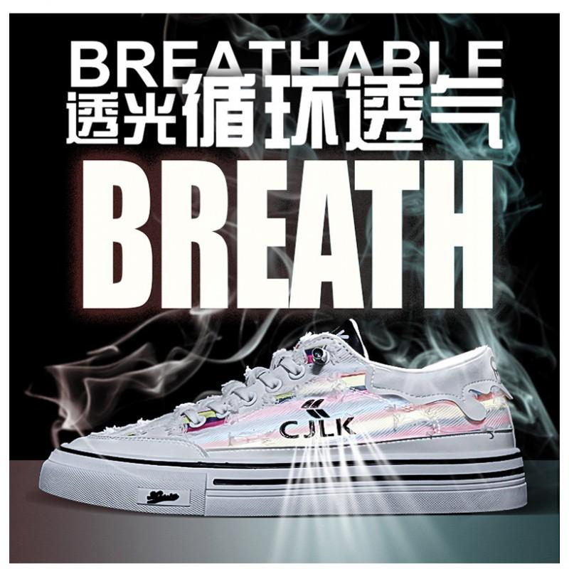 Mens Breathable Canvas Slip-On Sneakers Low Top Casual Shoes Daily Wear