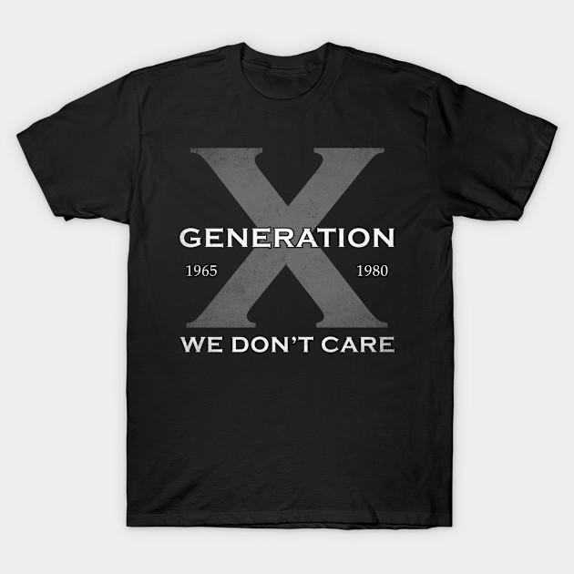 

Men Black Print T-shirt Gen X We Don T Care No-Cut Transfer Paper Print Cotton Tshirt 3XL чорний