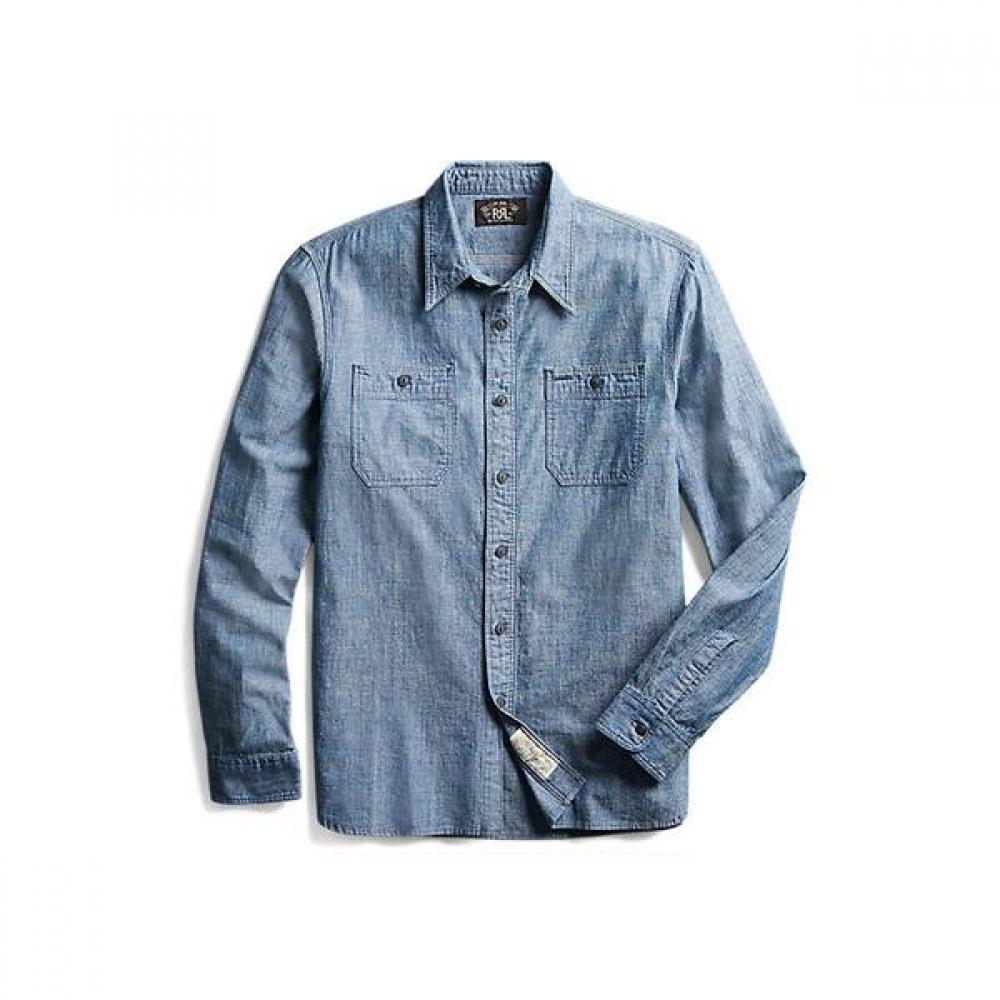 

Rrl Indigo Chambray Work Shirt Mnrrwov16820026400 M