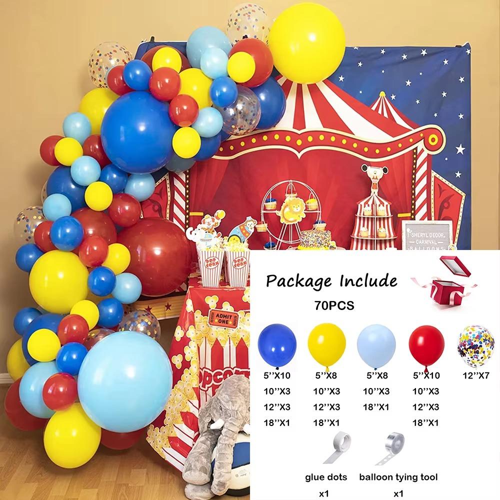 Karneval Zirkus Luftballon Girlande Bogen Set Rot Blau Gelb Konfetti Ballon Stern Folienballon Spielzeug Party Geburtstag Dekoration Regenbogen