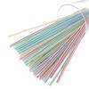 100Pcs Disposable Straws Flexible Plastic Straws Striped Rainbow Drinking Straw
