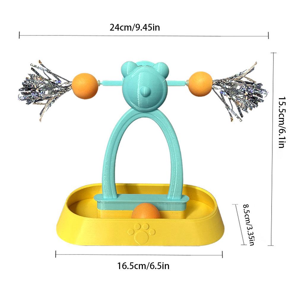 Interactive Cat Turntable Toy Set - Windmill Track Balls + Teaser Stick, Scratch-Proof & Durable, Perfect for Kitten Indoor