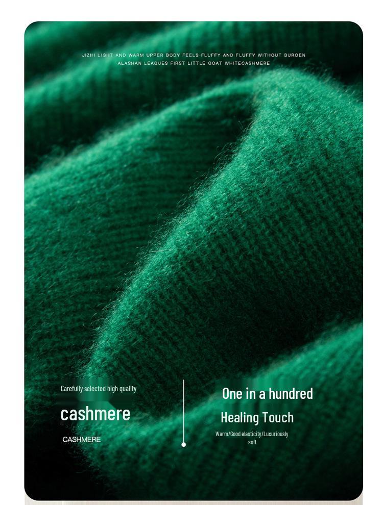 Women's Cashmere Knit Cardigan: Long Sleeve, Round Neck, Loose Fit, Single-Breasted, Thick & Warm Sweater