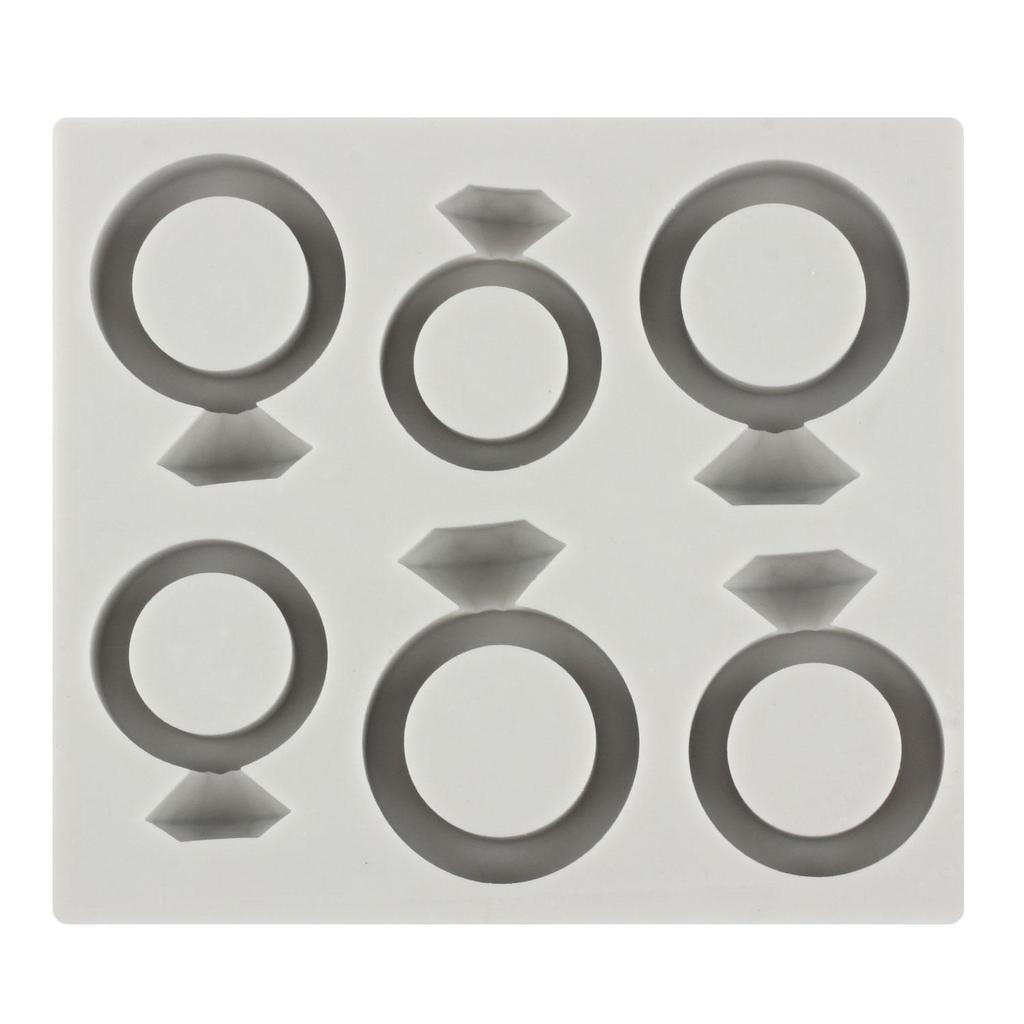 Diamond Ring Silicone Mold Wedding Engagement Ring Fondant Molds Cake Decorating Tools Cupcake Topper Candy Resin Clay Chocolate Gumpaste Mold