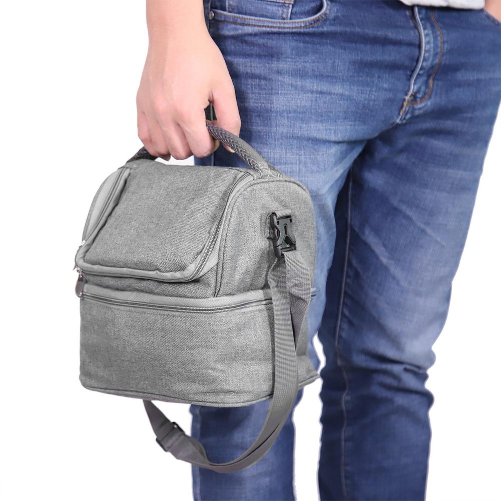 7L Portable Double Layers Insulated Bento Bag Lunchbox Tote for School Office Picnic