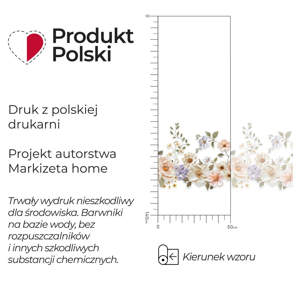 Kwiaty Z Efektem Wyszywania Firanka Gotowa Żakardowa Biała W Kwiaty 240X140 Cm