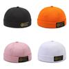 Solid Color Cotton Cap Round Top Hat Headwear Breathable Skullcap Unisex Gift