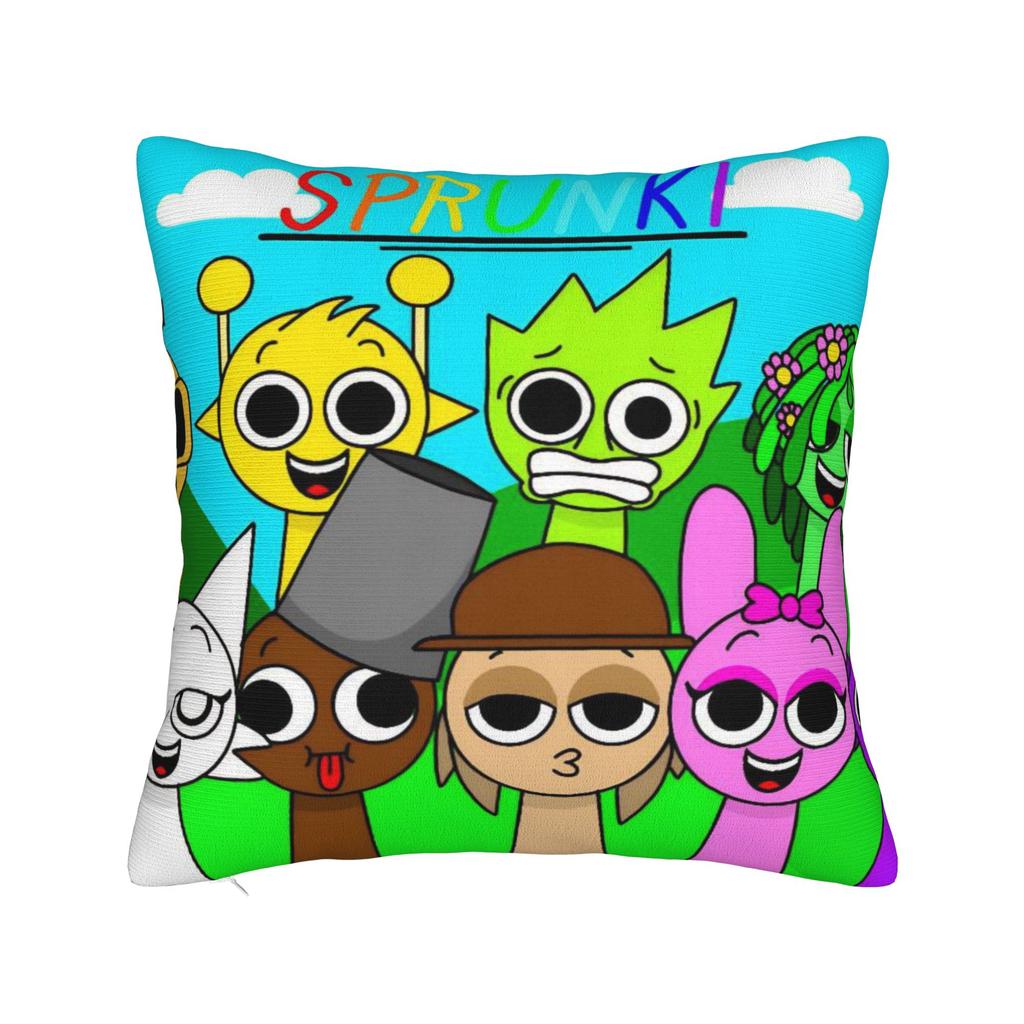 Sprunki Game Square Pillow Cases Cartoon Cushion Cover Fashion Polyester Decor Pillowcover for Car 45x45cm