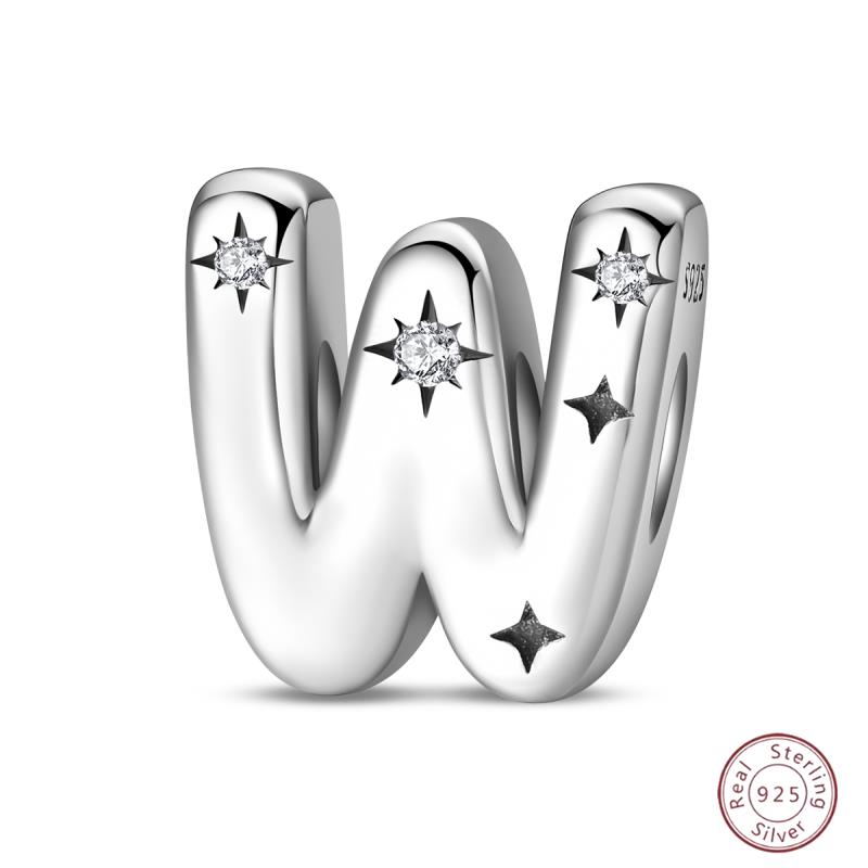 New Copper 26 Alphabet A-Z Charms Star Letter Beads Suitable For Diy Bracelet Women Jewelry Making