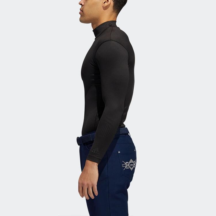 Adidas Golf Thermal Half Neck Fitted Workout Top Men tops Black FS7033
