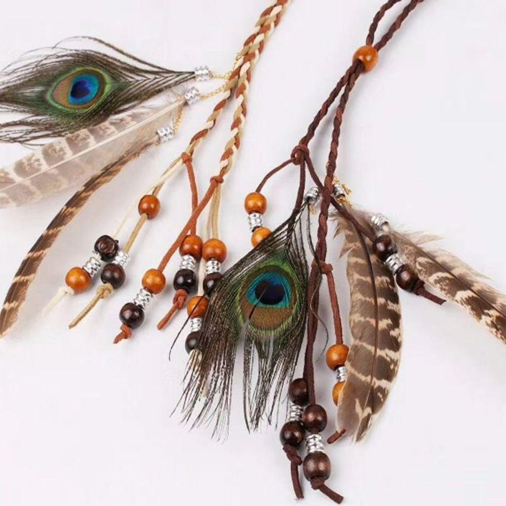 Versatile Boho Hairband Feather Ethnic Hair Accessories Creative Feather Headband  Girls Gifts