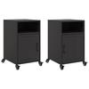 VidaXL Bedside Tables 2 Pcs Black 36x39x59 Cm Steel, Cabinet, Bedroom Furniture, Phone Stand, Cabinet 846717