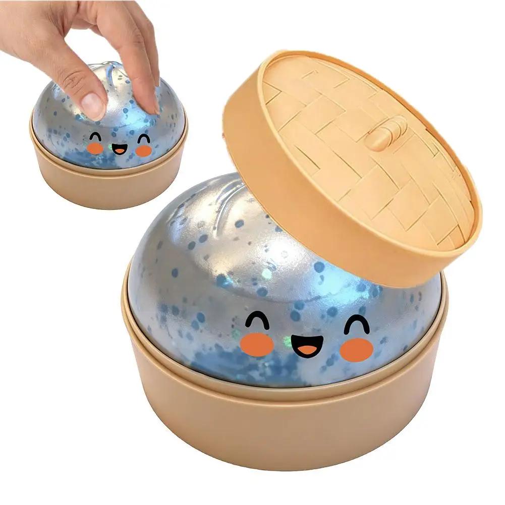 Baozi Stress-Relieving Toy Colorful Realistic Giant Steamed Bun Squeezable Toy Reusable Low Rebound Decompression Toy Home Decor