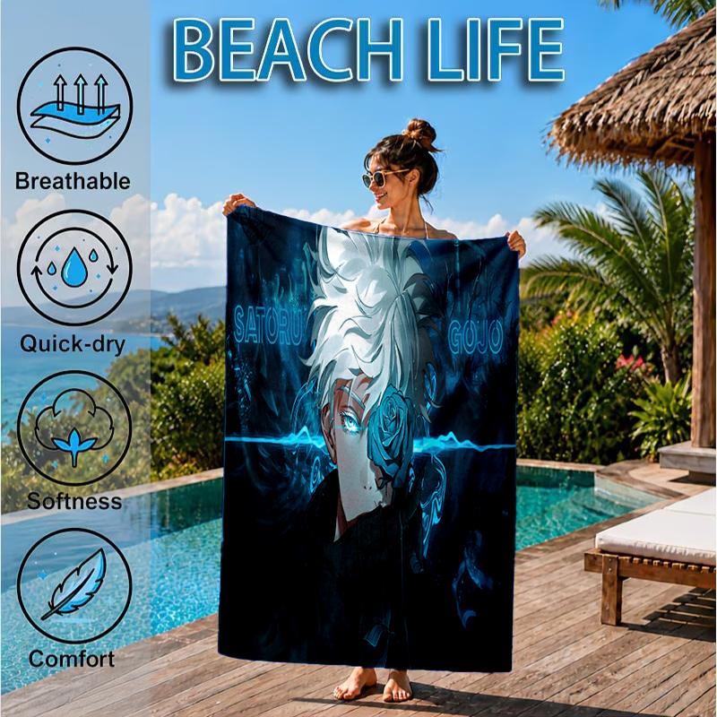 Jujutsu Curse Battle Beach Towel, Microfiber Beach Towel, Perfect For Pool, Beach, Travel, Home Decor Beach Party Fan gifts