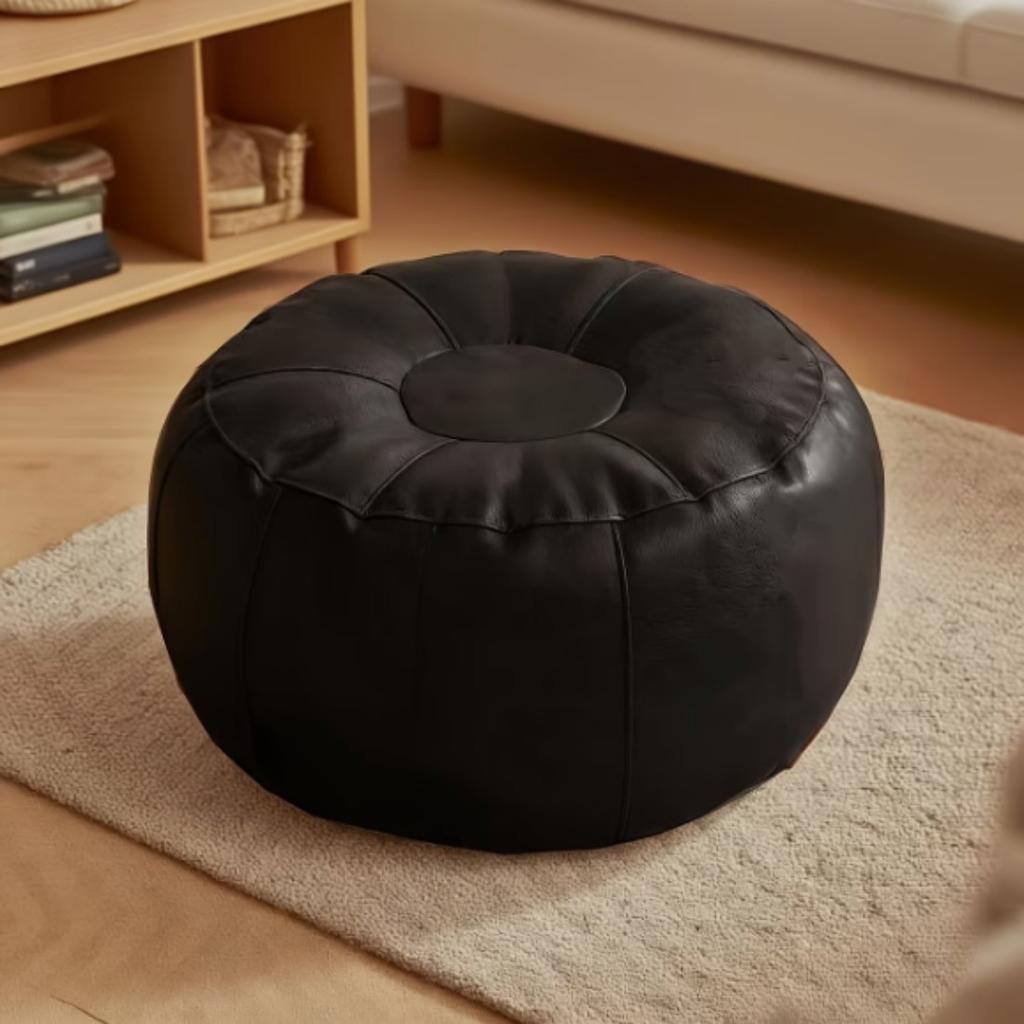 Storage-Friendly Pebble-Shaped Bean Bag Cover, Oval Pumpkin Green, Ideal for Storage