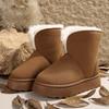 Women's Chunky-Soled Short Snow Boots 2025 Fall/Winter New Arrival Two-Way Wear Thickened Fleece Lining Warm Slip-On Women's Cotton Boots