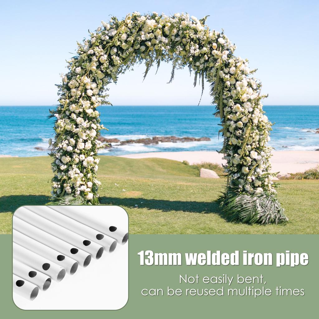 Wedding Arch Metal Garden Arch 240x140x37cm Large Climbing Plants Trellis Balloon Arches Backdrop Stand for Outdoor Garden Party