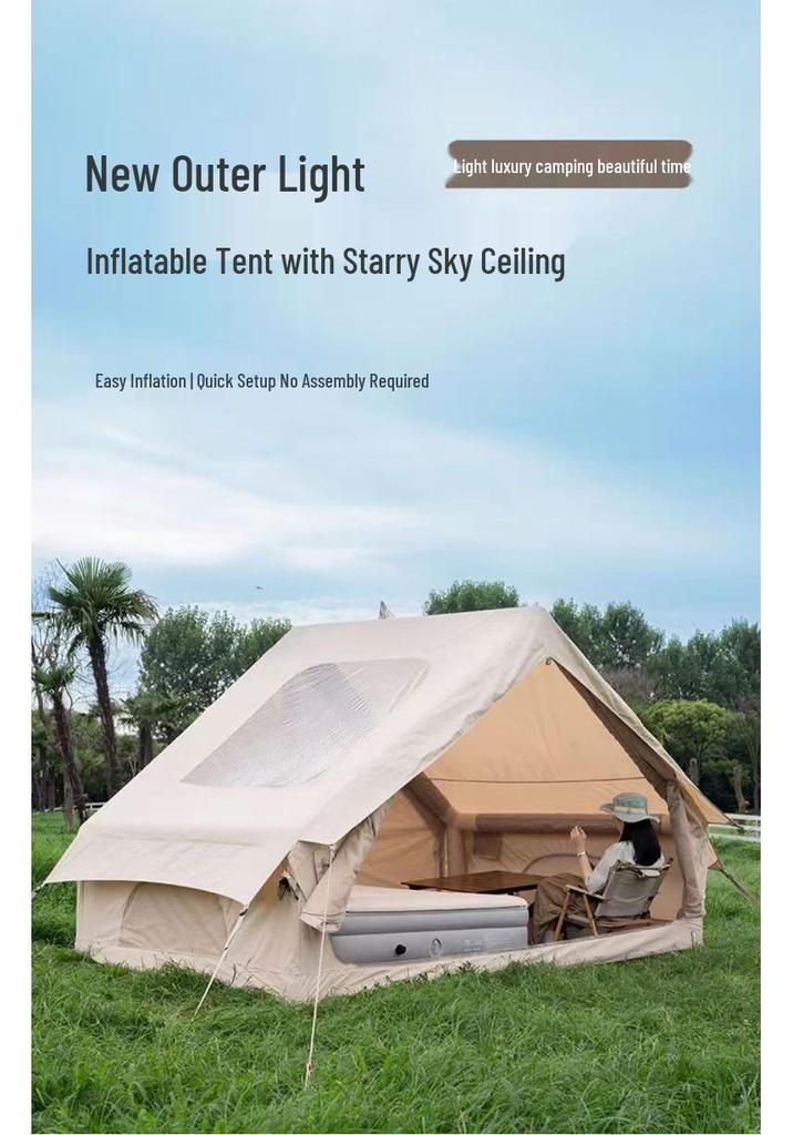 Windproof & Rainproof Outdoor Inflatable Family Camping Tent Set