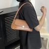 Women Retro Tote Bag Trendy Vintage Underarm Bag Portable Casual PU Leather Solid Color Simple Handle Handbags Shoulder Bag