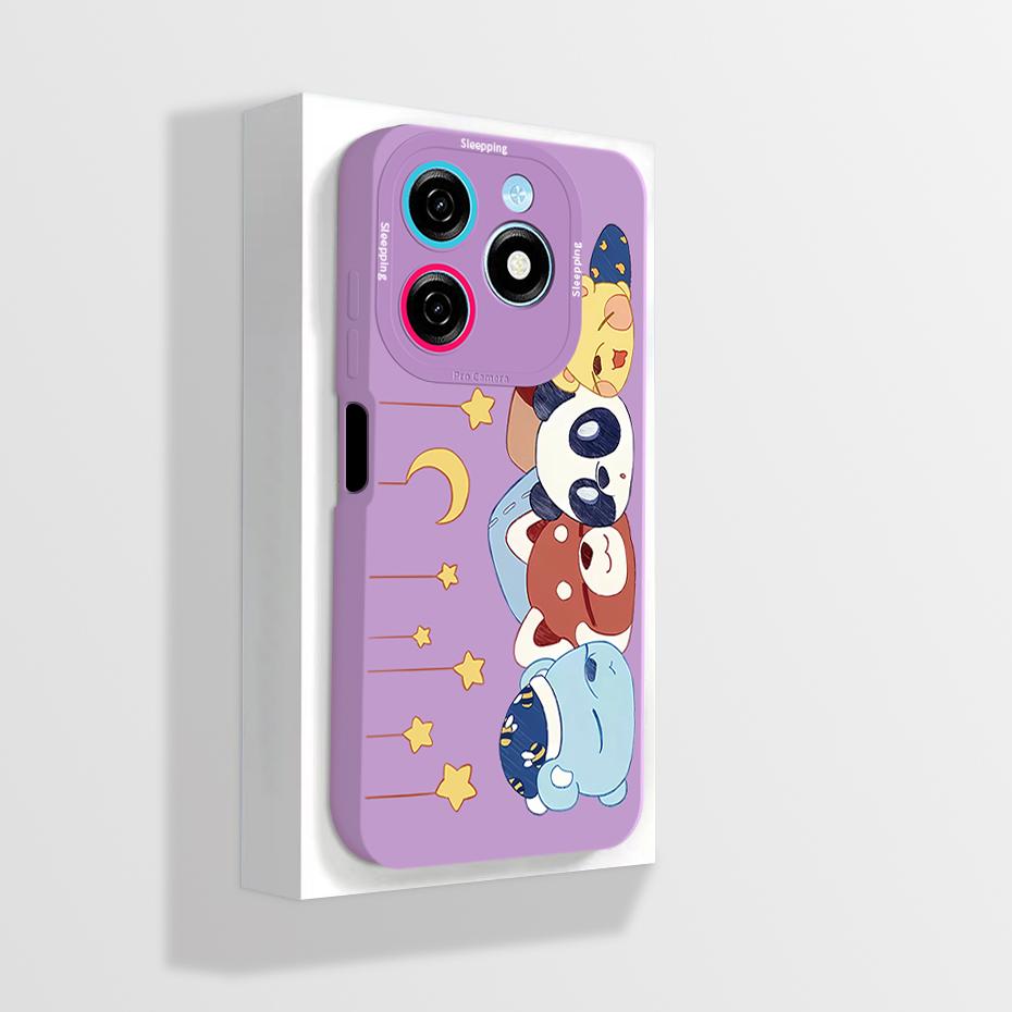 Pour Tecno Spark 20 20C Coque Mignon Dessin Animé Astronaute Carrée Silicone Liquide Souple Housse de Protection pour Téléphone Pour Tecno Spark20 20C Funda