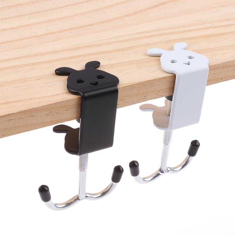 Cute Rabbit Desk Bag Hook Table Side Hanging Hook Adjustable Storage Hooks Headphone Backpack Desk Hanger Punch-Free