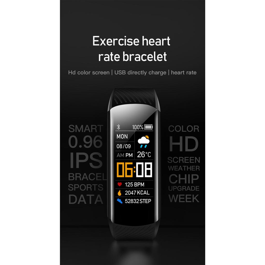 Wristband with Sport Mode Step Counting Incoming Call Message Notification Sedentary Reminder Weather Information Push