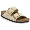 Birkenstock Leather Comfortable Round Toe Versatile Thick Sole Metal Buckle Slide Sandals Women Sandals Beige 1026585
