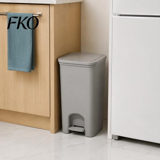 Double Open Lid Wastebasket Pedal Trash Can, with Dual-mode Lid, Easy Access Garbage Compact Recycling Bin Odor-proof Slim Solid Color Waste