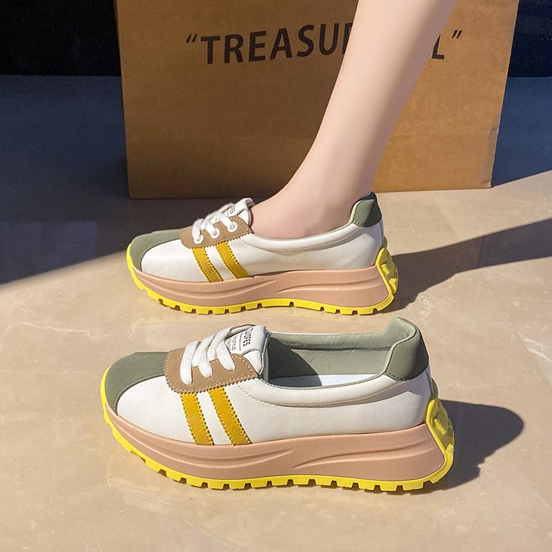 

Women Platform Sneakers Fashion Round Toe Casual Lace Up Sports Shoes Woman Non Slip Walking Shoes Ladies Thick Sole Loafers 40