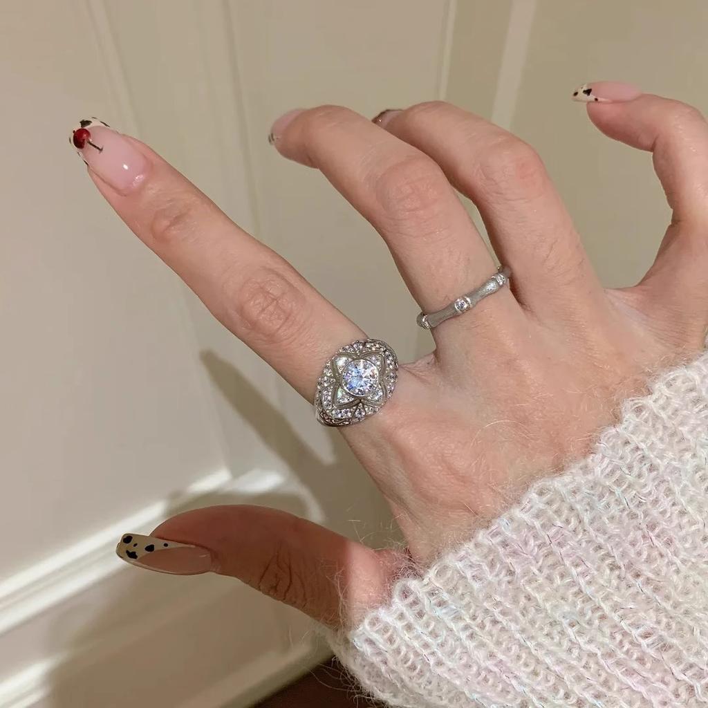 New Personalized Ring, Women's Geometric Exquisite, Elegant, Fashionable, Versatile and Open Mouth Rings