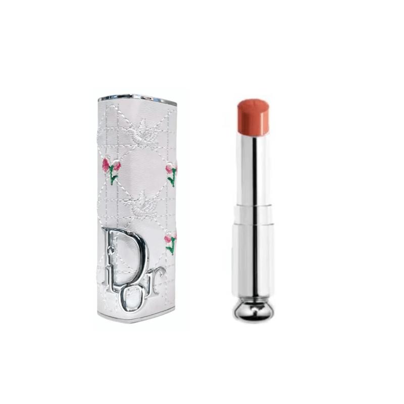

DIOR Lipstick #524 peach milk cover + floral plaid shell without gift box gift bag красный