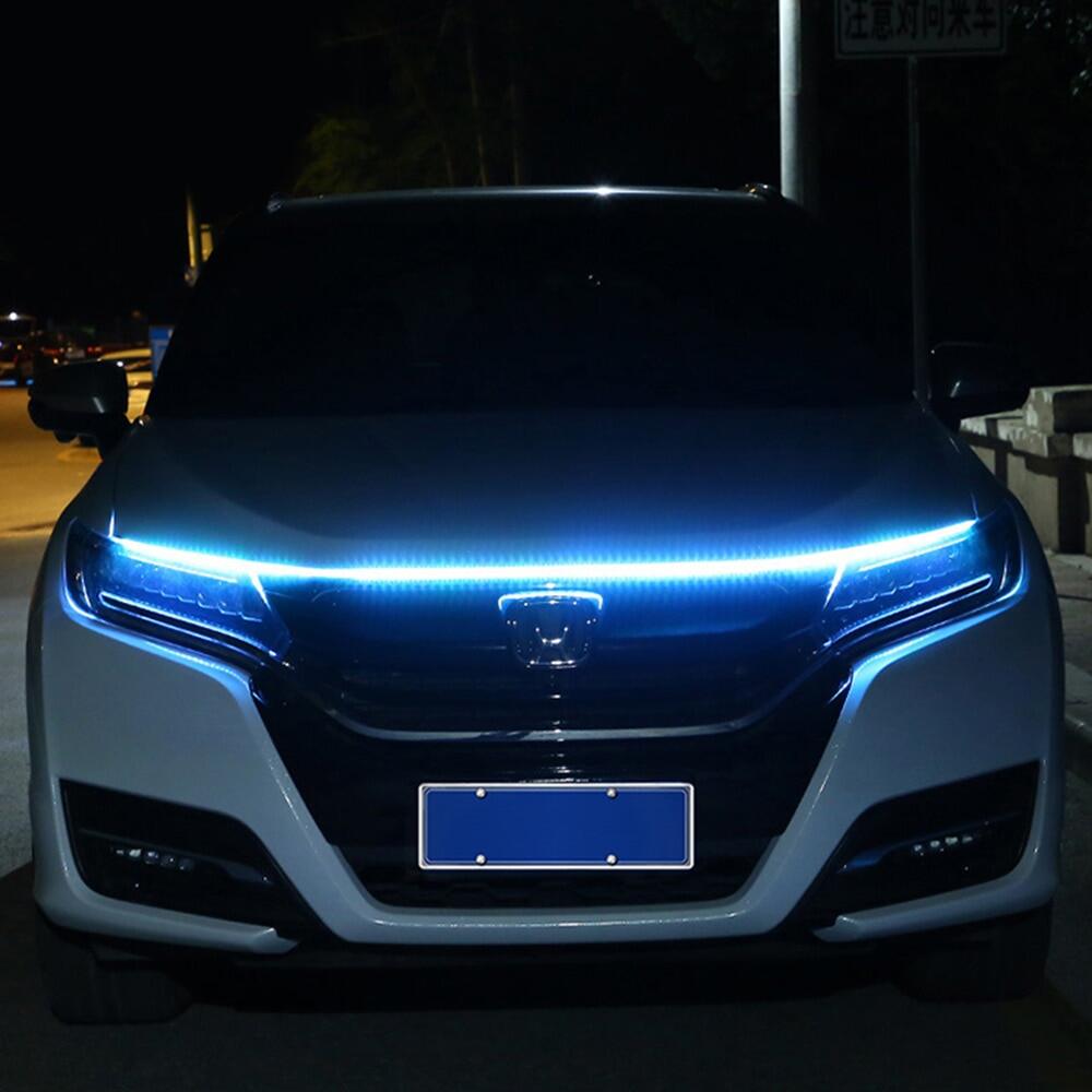 Car Universal Engine Hood Guide Decorative Light Bar 150cm Flexible DRL LED Strip Daytime Running Light Waterproof LED