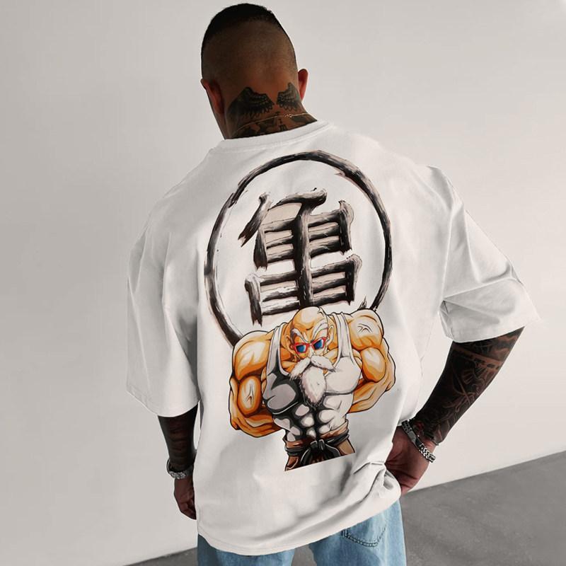 Dragon Ball Anime Turtle Immortal Sports Print Loose Heavy Cotton Short Sleeved Tshirt Mens Top