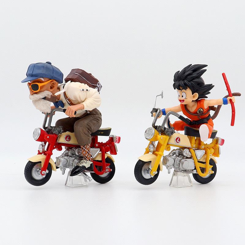 Dragon Ball Z Son Goku a Mistr Roshi Figurky na motocyklu Stolní Dekorace do auta Roztomilé Sběratelské Modelové Hračky Vhodné pro sbírku Fanoušků Anime Dárky